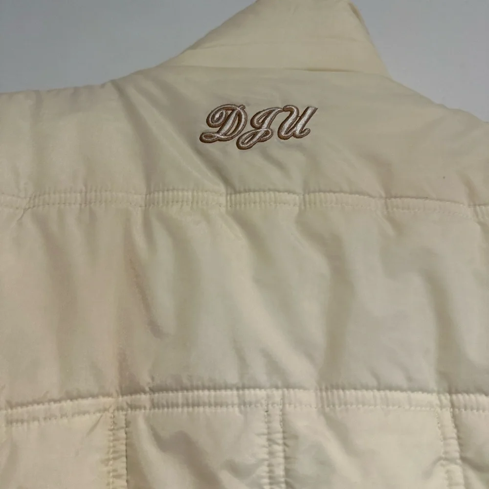 VTG Y2K Def Jam University ‘84 Women’s Sz: XL Cream Full Zip PufferJacket.